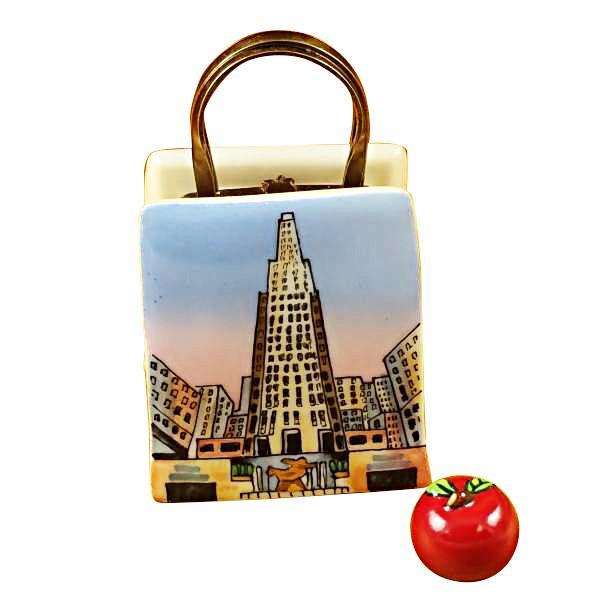 Rockefeller Shopping Bag With Apple Limoges Box by Rochard™-Limoges Box-Rochard-Top Notch Gift Shop