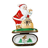 Santa With Gift Bag Limoges Box by Rochard™-Limoges Box-Rochard-Top Notch Gift Shop