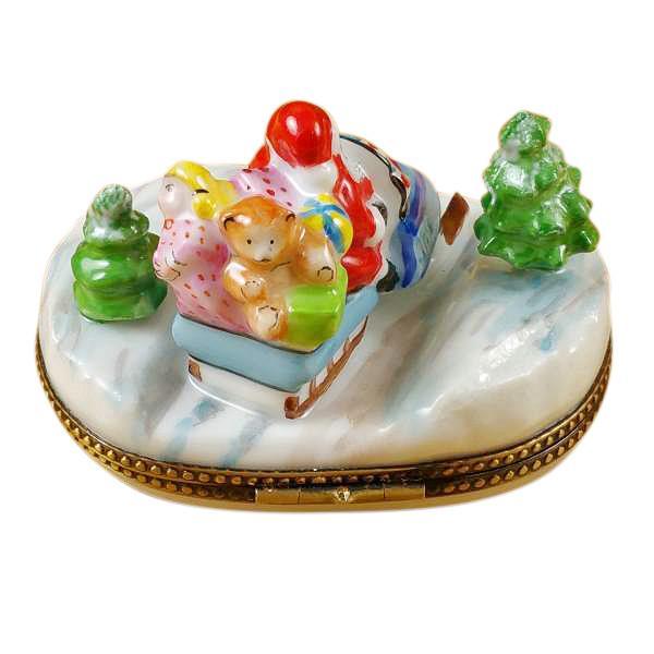 Santa On Snowmobile Limoges Box by Rochard™-Limoges Box-Rochard-Top Notch Gift Shop