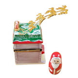 House With Santa And Brass Reindeer Limoges Box by Rochard™-Limoges Box-Rochard-Top Notch Gift Shop