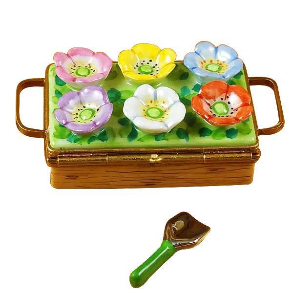 Flower Box With Spade Limoges Box by Rochard™-Limoges Box-Rochard-Top Notch Gift Shop