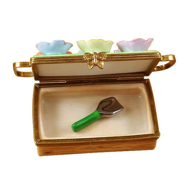 Flower Box With Spade Limoges Box by Rochard™-Limoges Box-Rochard-Top Notch Gift Shop