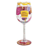 Happy January Wine Glass by Lolita®-Wine Glass-Designs by Lolita® (Enesco)-Top Notch Gift Shop