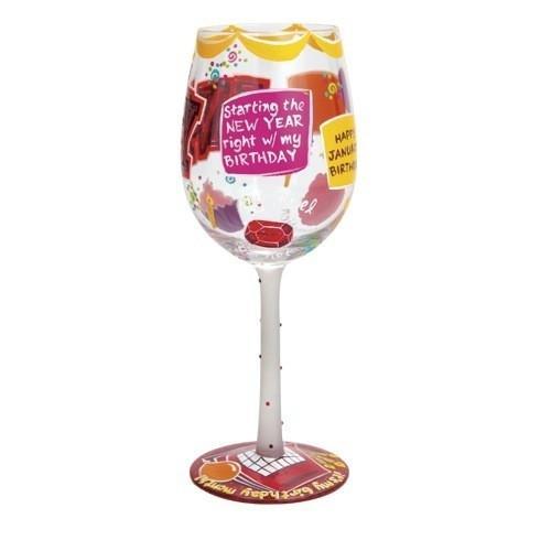 Happy January Wine Glass by Lolita®-Wine Glass-Designs by Lolita® (Enesco)-Top Notch Gift Shop