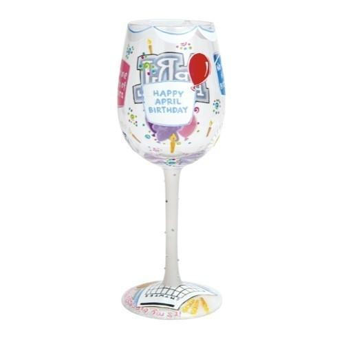 Happy April Wine Glass by Lolita®-Wine Glass-Designs by Lolita® (Enesco)-Top Notch Gift Shop