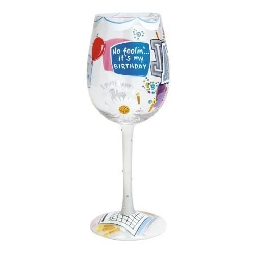 Happy April Wine Glass by Lolita®-Wine Glass-Designs by Lolita® (Enesco)-Top Notch Gift Shop