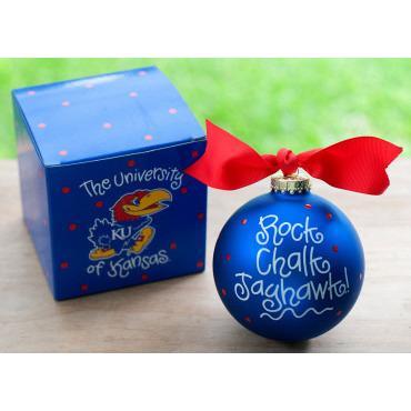 University of Kansas Christmas Ornament-Ornament-Coton Colors-Top Notch Gift Shop