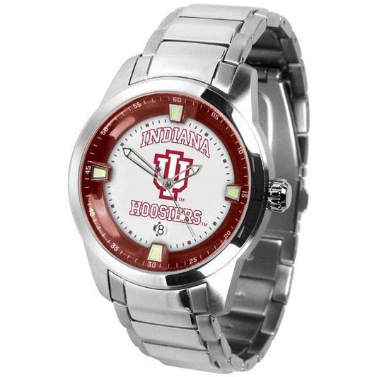 Indiana Hoosiers Men's Titan Stainless Steel Band Watch-Watch-Suntime-Top Notch Gift Shop