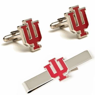 Indiana University Hoosiers Cufflinks and Tie Bar Gift Set-Cufflinks-Cufflinks, Inc.-Top Notch Gift Shop