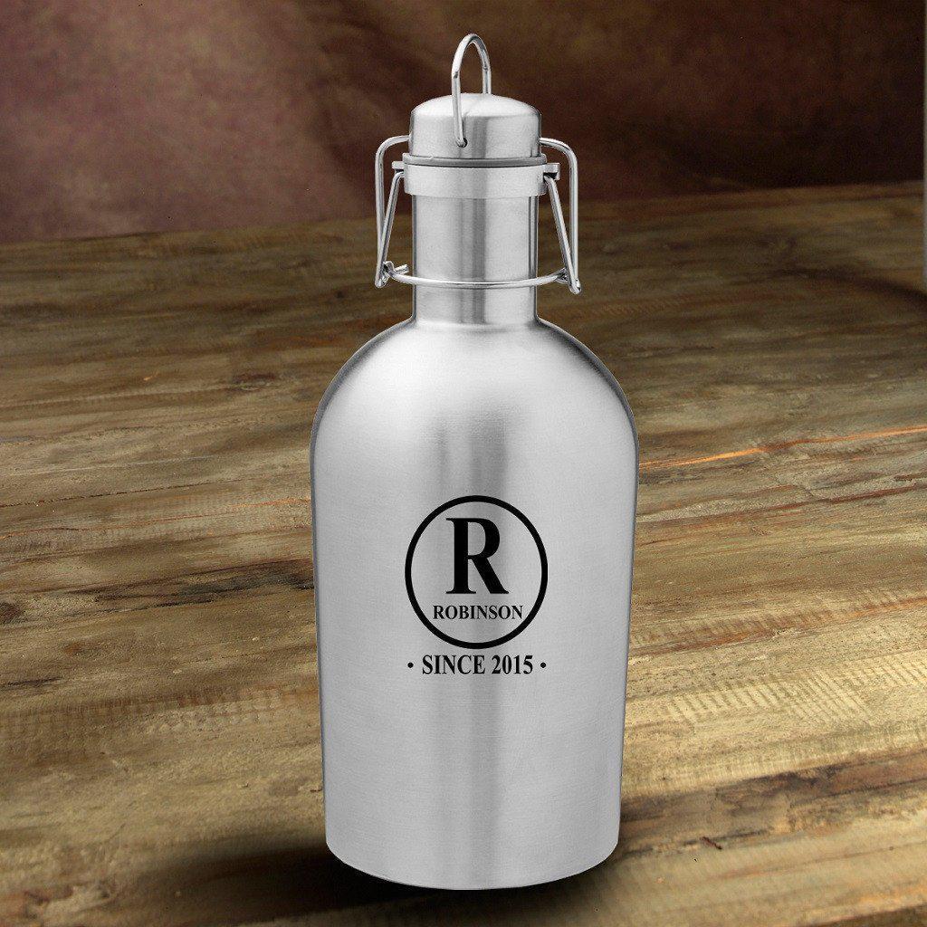 Initial Personalized Stainless Steel Growler-Growler-JDS Marketing-Top Notch Gift Shop