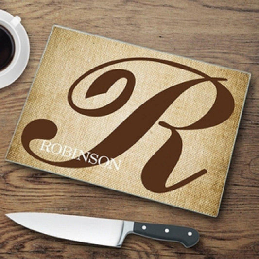 Initial Personalized Glass Cutting Board-Cutting Board-JDS Marketing-Top Notch Gift Shop