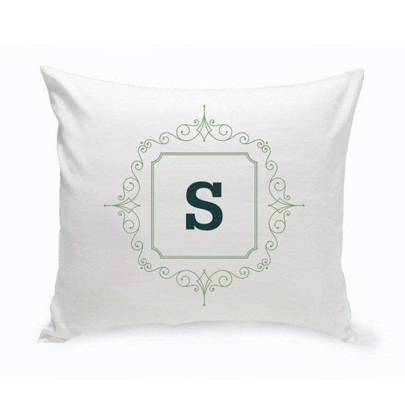 Initial Motif Personalized Throw Pillow-Sage Green-Pillow-JDS Marketing-Top Notch Gift Shop