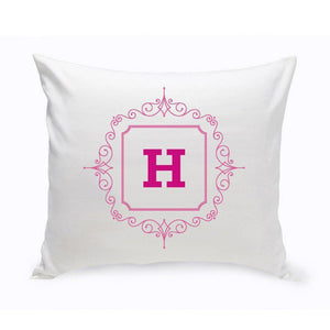 Initial Motif Personalized Throw Pillow-Pink-Pillow-JDS Marketing-Top Notch Gift Shop