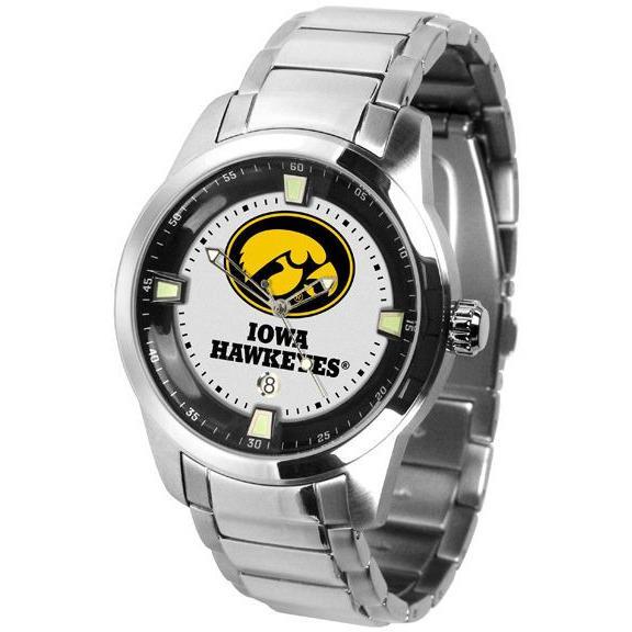 Iowa Hawkeyes Men's Titan Stainless Steel Band Watch-Watch-Suntime-Top Notch Gift Shop