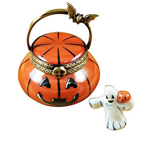 Jack O Lantern Pail with Removable Ghost Limoges Box by Rochard™-Limoges Box-Rochard-Top Notch Gift Shop