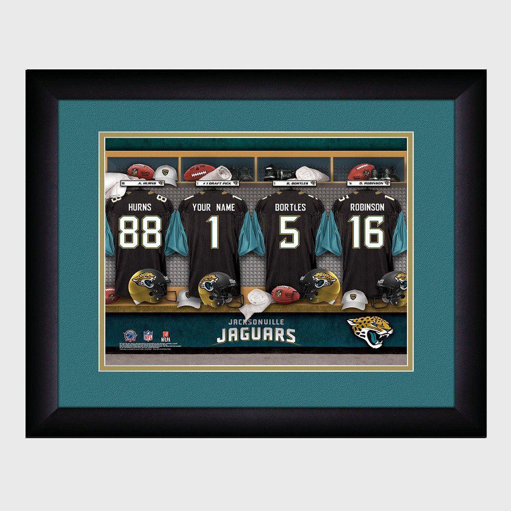 Jacksonville Jaguars Personalized Locker Room Print with Matted Frame-Print-JDS Marketing-Top Notch Gift Shop