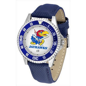 Kansas Jayhawks Competitor - Poly/Leather Band Watch-Watch-Suntime-Top Notch Gift Shop