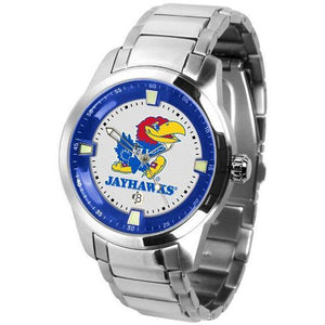 Kansas Jayhawks Men's Titan Stainless Steel Band Watch-Watch-Suntime-Top Notch Gift Shop