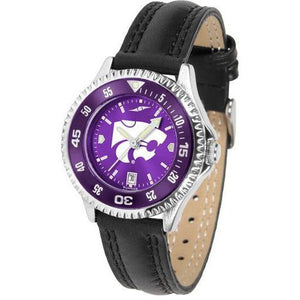 Kansas State Wildcats Ladies Competitor Ano Poly/Leather Band Watch w/ Colored Bezel-Watch-Suntime-Top Notch Gift Shop