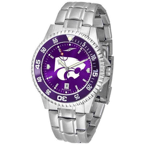 Kansas State Wildcats Mens Competitor AnoChrome Steel Band Watch w/ Colored Bezel-Watch-Suntime-Top Notch Gift Shop