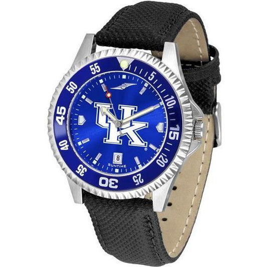 Kentucky Wildcats Mens Competitor Ano Poly/Leather Band Watch w/ Colored Bezel-Watch-Suntime-Top Notch Gift Shop