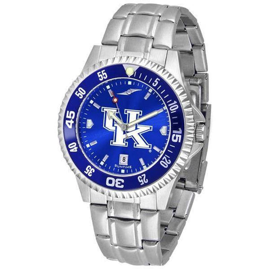 Kentucky Wildcats Mens Competitor AnoChrome Steel Band Watch w/ Colored Bezel-Watch-Suntime-Top Notch Gift Shop