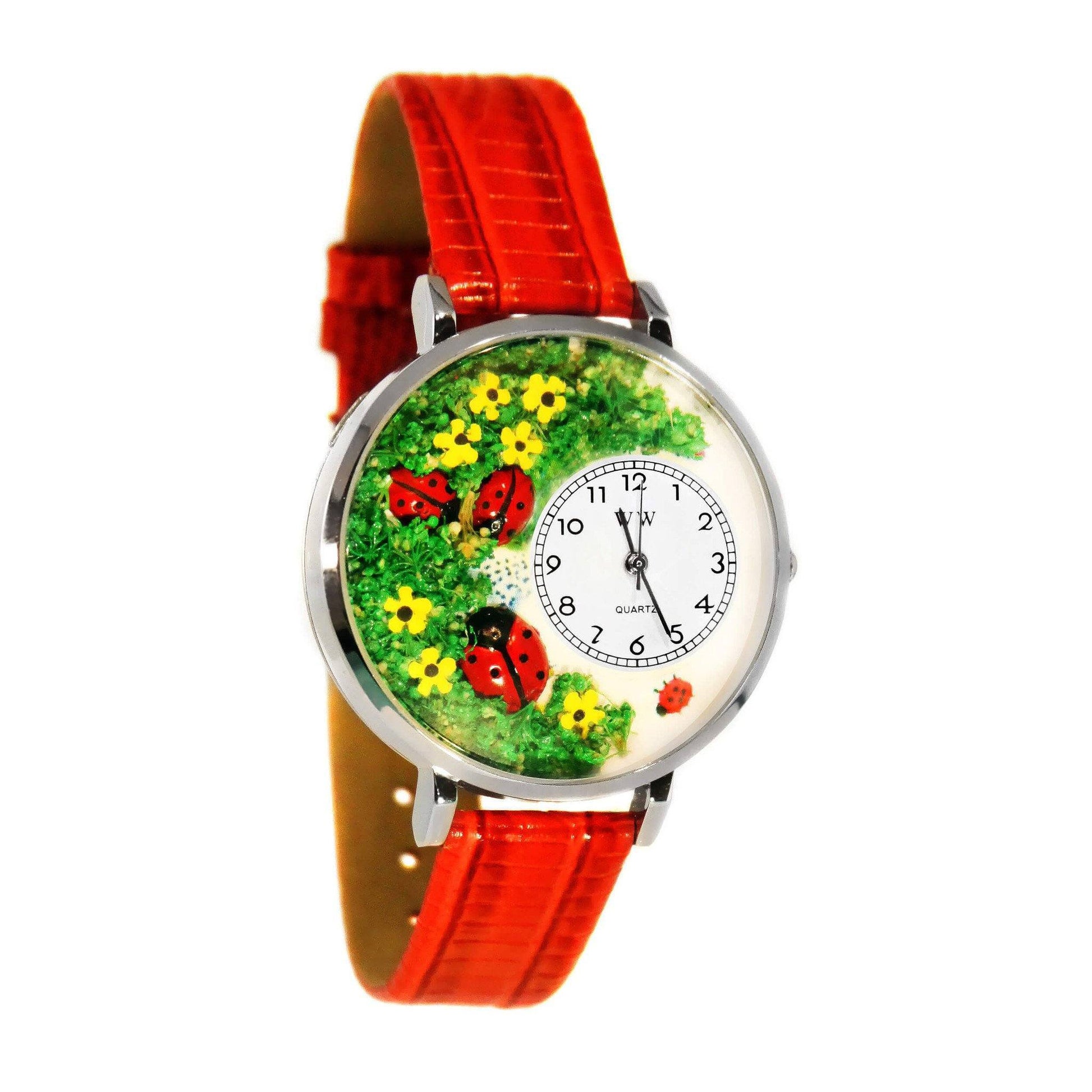 Ladybugs Watch in Silver (Large)-Watch-Whimsical Gifts-Top Notch Gift Shop