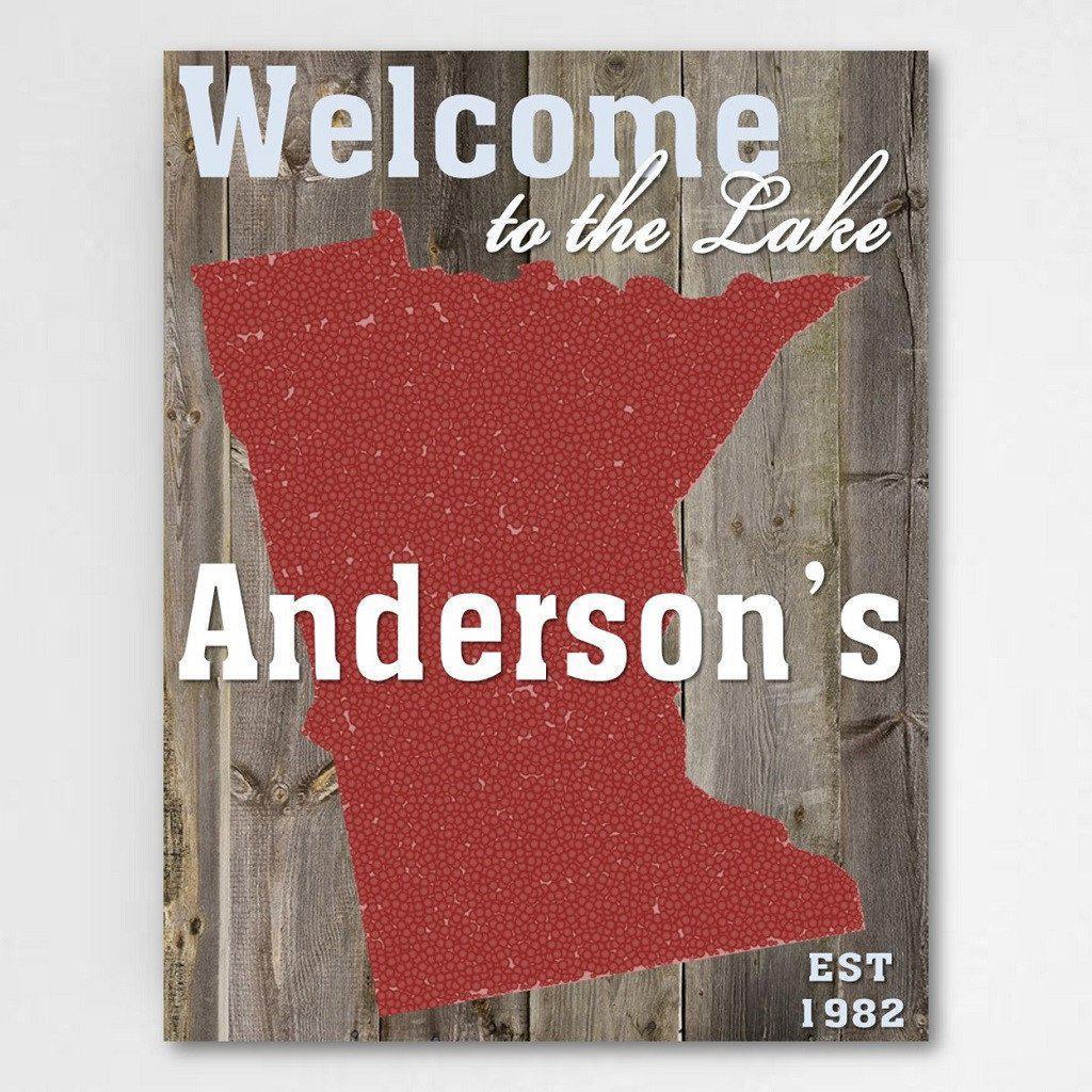 Lake House State Canvas Sign-Canvas Signs-JDS Marketing-Top Notch Gift Shop