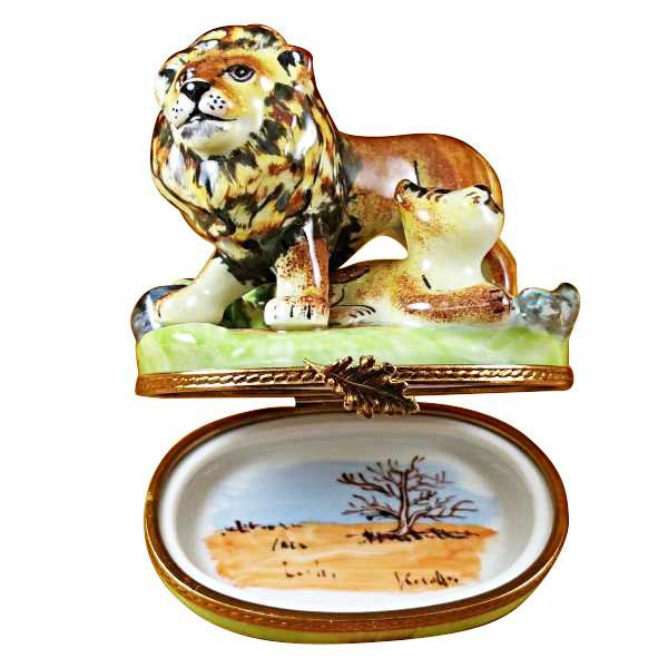 Lion With Baby Limoges Box by Rochard™-Limoges Box-Rochard-Top Notch Gift Shop