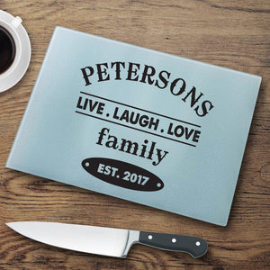 Live,Laugh,Love Personalized Glass Cutting Board-Cutting Board-JDS Marketing-Top Notch Gift Shop