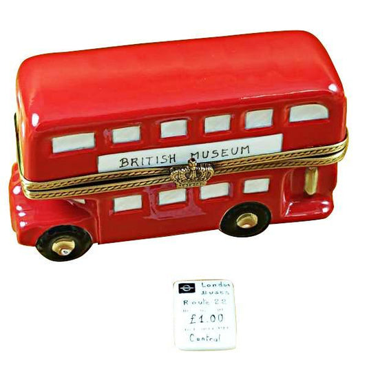 London Double Decker Bus With Removable Ticket Limoges Box by Rochard™-Limoges Box-Rochard-Top Notch Gift Shop