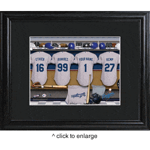 Los Angeles Dodgers Personalized Locker Room Print with Matted Frame-JDS MarketingTop Notch Gift Shop