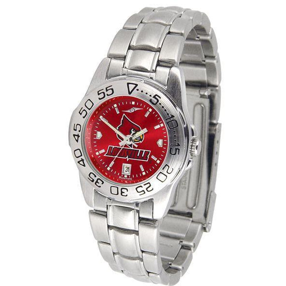 Louisville Cardinals Ladies AnoChrome Steel Band Sports Watch-Watch-Suntime-Top Notch Gift Shop