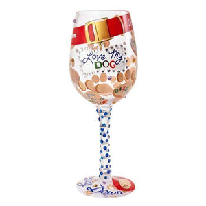 Love My Dog Wine Glass by Lolita®-Wine Glass-Designs by Lolita® (Enesco)-Top Notch Gift Shop