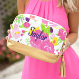 Floral Cabana Cosmetic Bag - Personalized-Bag-Viv&Lou-Top Notch Gift Shop