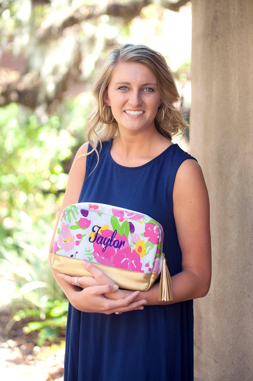 Floral Cabana Cosmetic Bag - Personalized-Bag-Viv&Lou-Top Notch Gift Shop