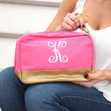 Hot Pink Cabana Cosmetic Bag - Personalized-Bag-Viv&Lou-Top Notch Gift Shop