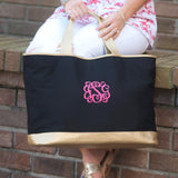 Black Cabana Tote - Personalized-Bag-Viv&Lou-Top Notch Gift Shop