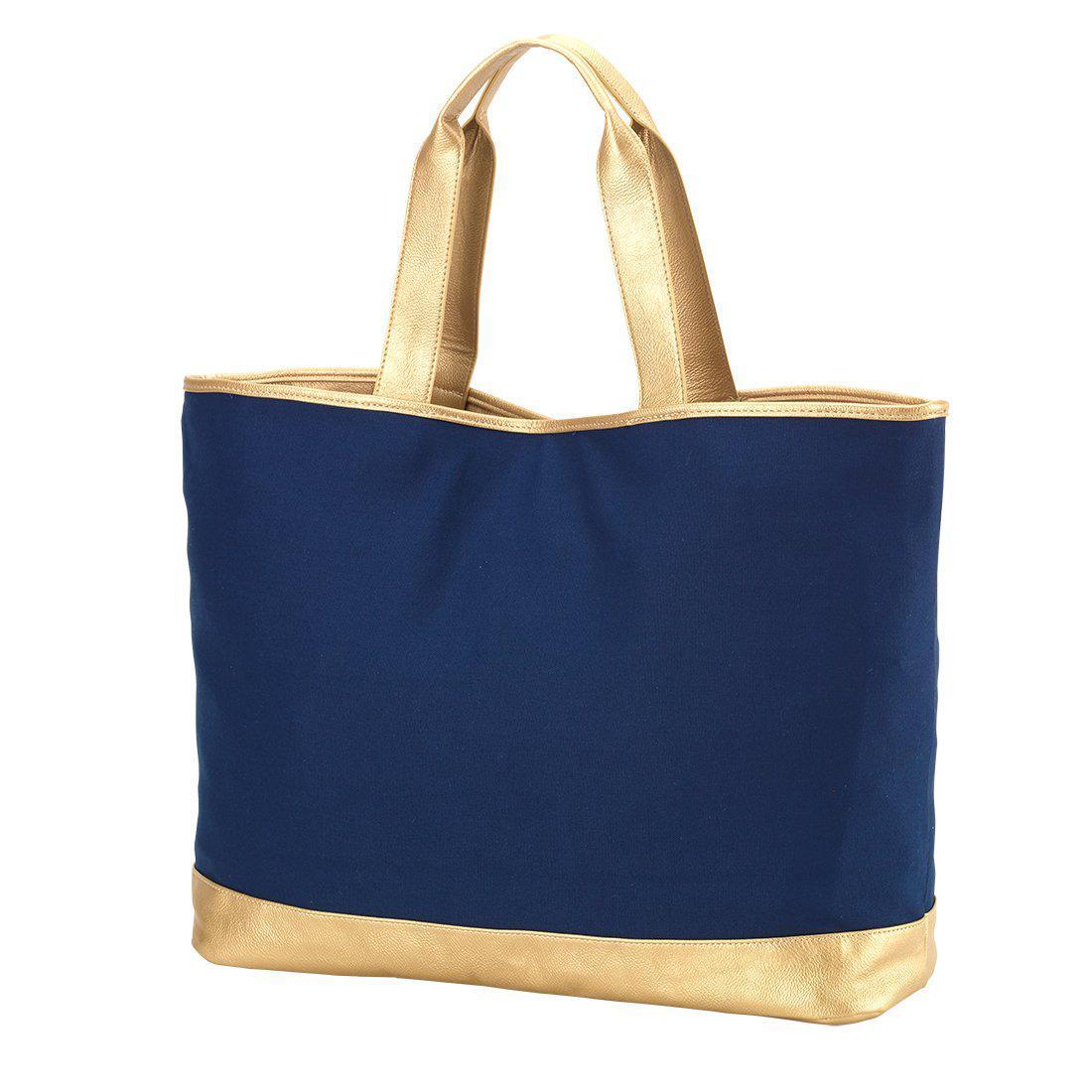 Navy Cabana Tote - Personalized-Bag-Viv&Lou-Top Notch Gift Shop