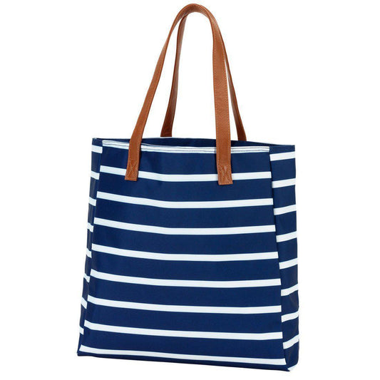 Navy Stripe Tote - Personalized-Bag-Viv&Lou-Top Notch Gift Shop