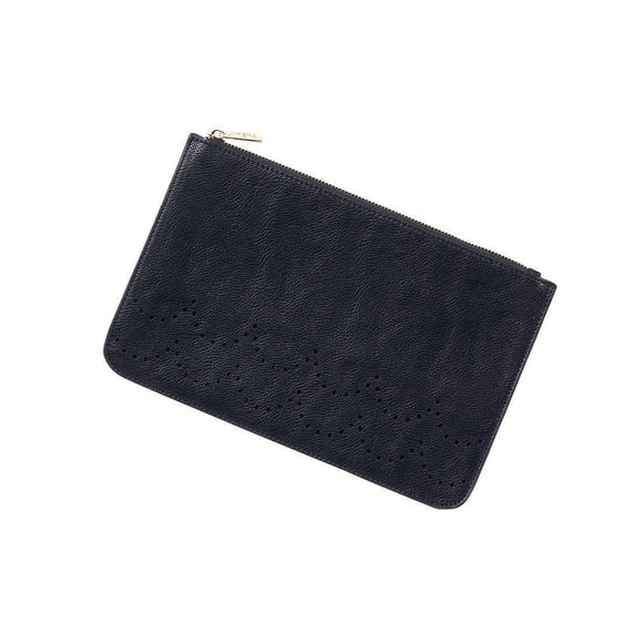 Black Ava Vegan Leather Clutch - Personalized-Bag-Viv&Lou-Top Notch Gift Shop