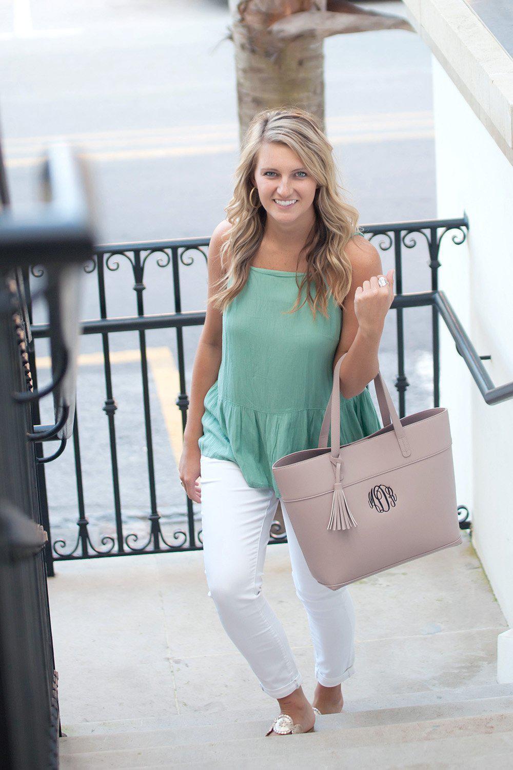 Blush Aubrey Vegan Leather Purse - Personalized-Bag-Viv&Lou-Top Notch Gift Shop