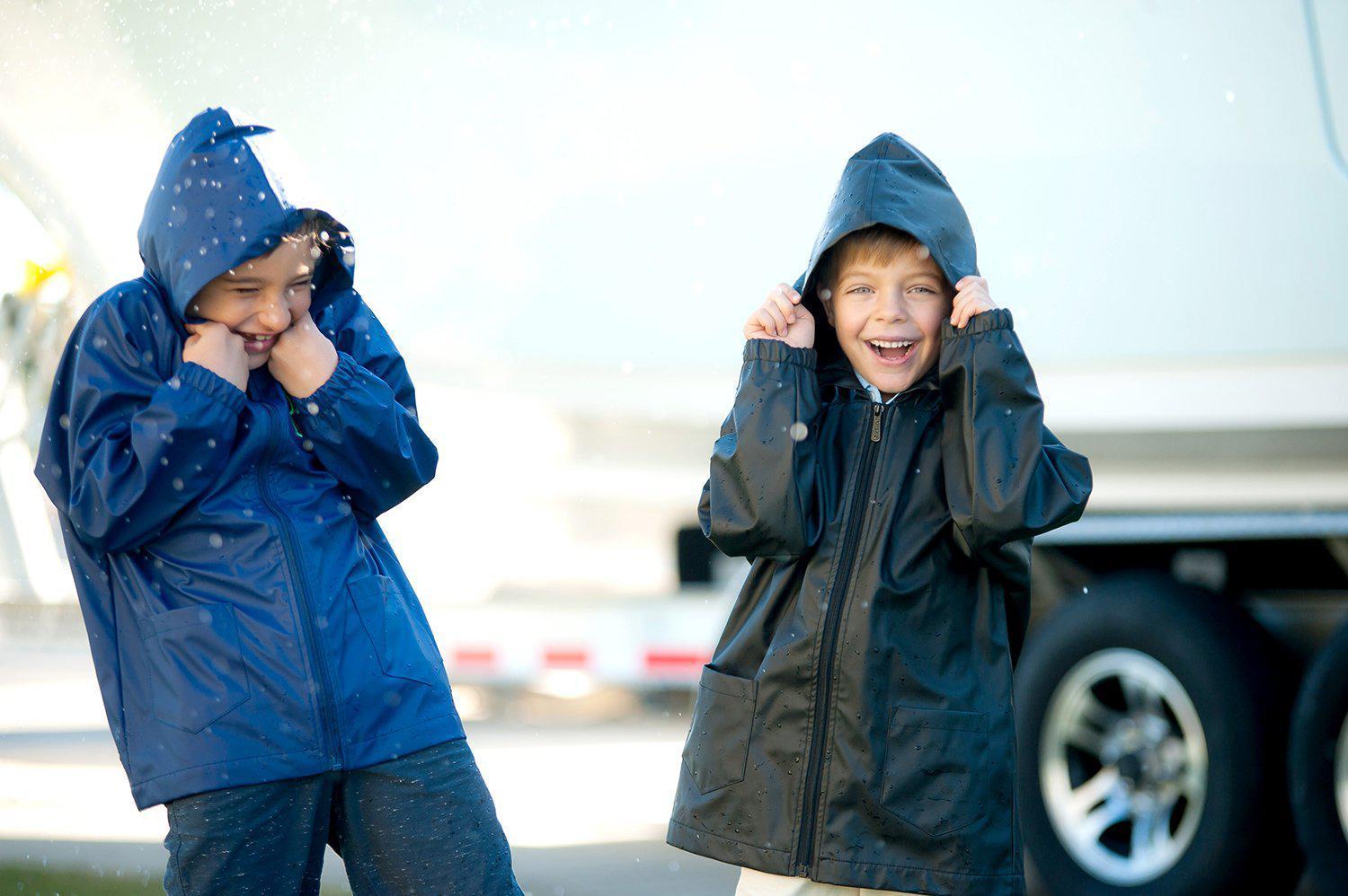 Black Kids' Rain Jacket - Personalized-Jacket-Viv&Lou-Top Notch Gift Shop