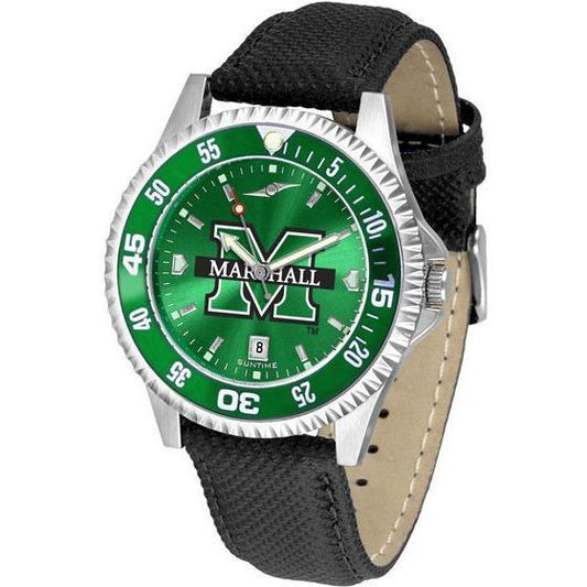 Marshall Thundering Herd Mens Competitor Ano Poly/Leather Band Watch w/ Colored Bezel-Watch-Suntime-Top Notch Gift Shop