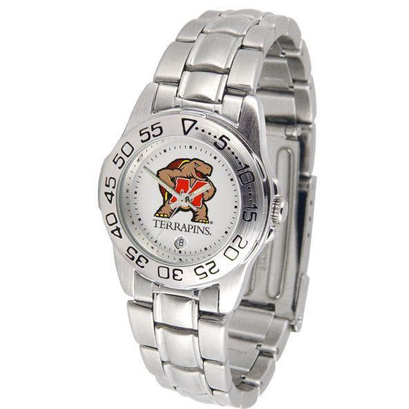 Maryland Terrapins Ladies Steel Band Sports Watch-Watch-Suntime-Top Notch Gift Shop