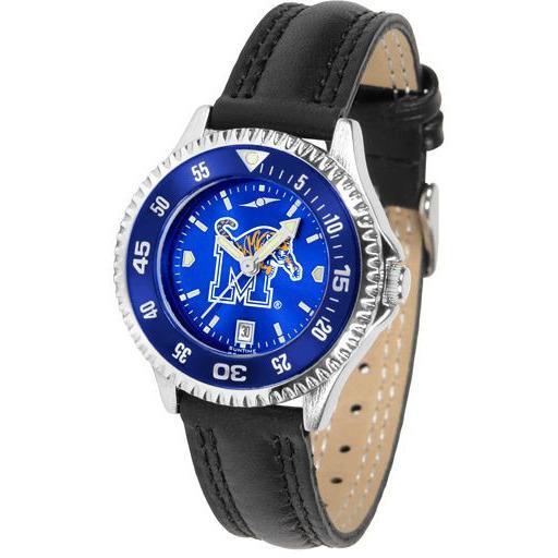 Memphis Tigers Ladies Competitor Ano Poly/Leather Band Watch w/ Colored Bezel-Watch-Suntime-Top Notch Gift Shop