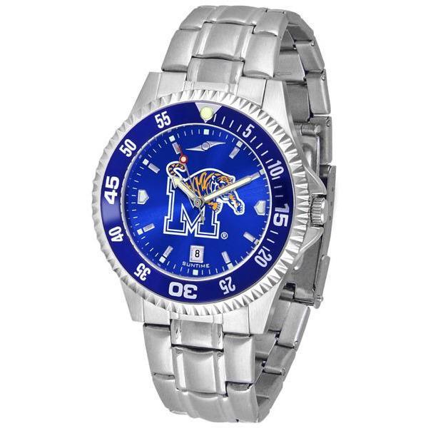 Memphis Tigers Mens Competitor AnoChrome Steel Band Watch w/ Colored Bezel-Watch-Suntime-Top Notch Gift Shop