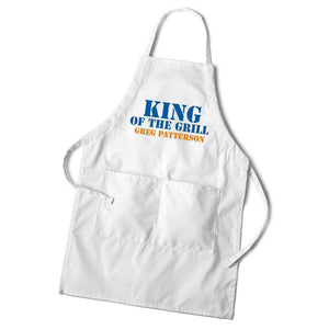King of the Grill Personalized White Apron-Apron-JDS Marketing-Top Notch Gift Shop