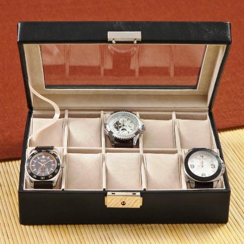 Men's Personalized Leather Watch Box-Watch Box-JDS Marketing-Top Notch Gift Shop