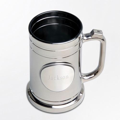 Gunmetal Mug with Pewter Medallion - Personalized-Beer Mug-JDS Marketing-Top Notch Gift Shop